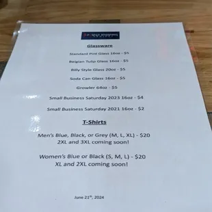 menu