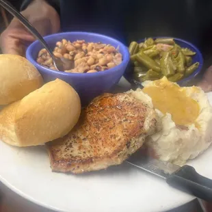 Grilled pork chop plate