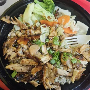 Teriyaki chicken.  No options for tandoori. Tastes good though!