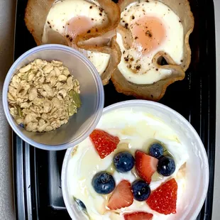 Turkey Egg Cup with a fruit Parfait