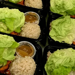 Turkey lettuce wrap with our signature Tasty Sauces