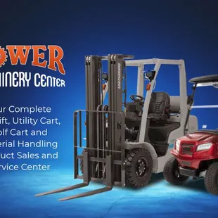 Used or New forklifts and utility carts available for sale or rental.