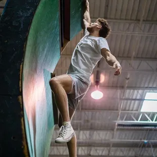 Come try out the warped wall!