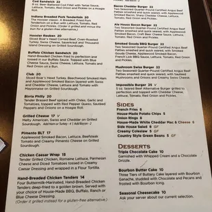 Dinner menu 2