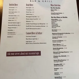 menu