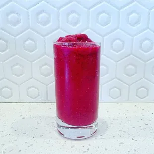 The Shakery: beet, orange + ginger juice blended w/ pineapple, mango + chia seeds