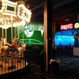 a merry go round at night