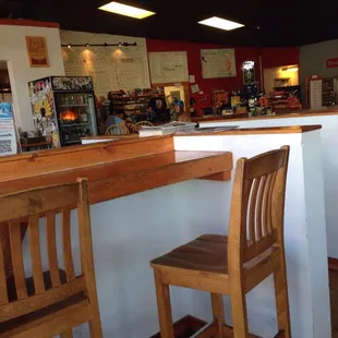 Inside the self service restaurant. Smells good