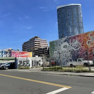 Side wall of studio.