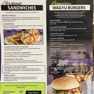 a menu for a fast food restaurant