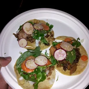 Pork tacos w/ all fresh toppings!