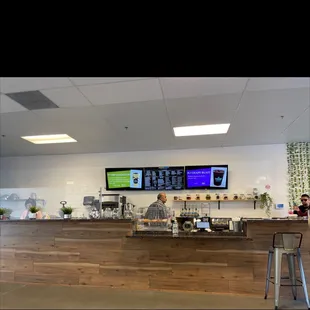 The counter and menu