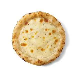 Cacio e Pepe Pizza (6" personal size)
Pecorino Romano Crema &amp; Black Pepper &amp; Imported Fior di Latte Mozzarella