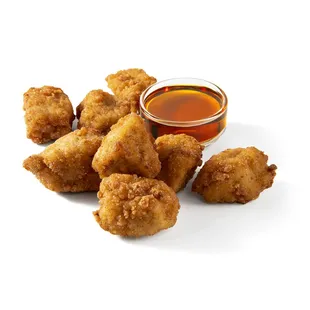 Chicken Nuggies
4 oz Serving of Free Range Chicken Breast Marinated for 24 Hours in Sweet &amp; Savory Teriyaki Sauce, fried in peanut oil, and
