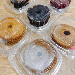 Top left to right: Peanut Butter Cup; Red Velvet; Butter; Chocolate; Cinnamon; Pumpkin .