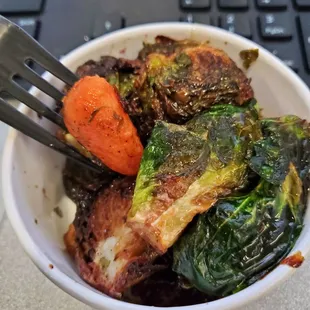Carrots and Brussel sprouts