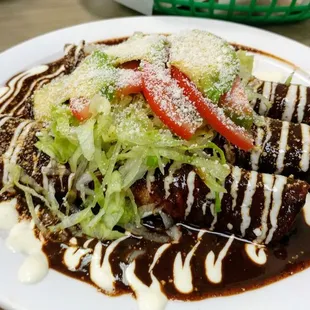 Dark Mole Enchiladas