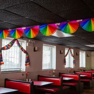 the interior of a mexican restaurant