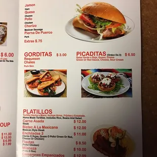 a menu for a restaurant