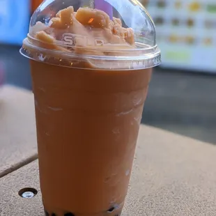 Thai iced tea boba