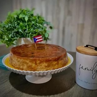 a cake and a candle on a table