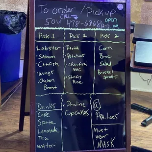 Menu that they&apos;re using for now.