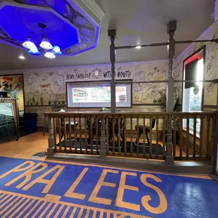 a view of the interior of a restaurant