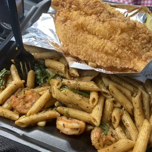 Catfish and pasta