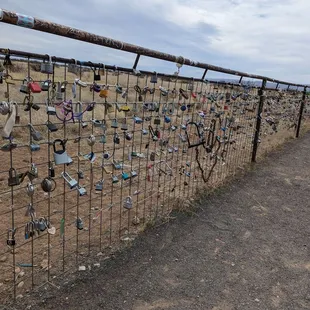 Love lock fence started around the perimeter
