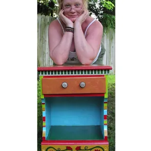 Shawn with painted creation