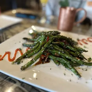 Szechuan green beans - so good, bit of a kick but the kind that keeps you wanting more!