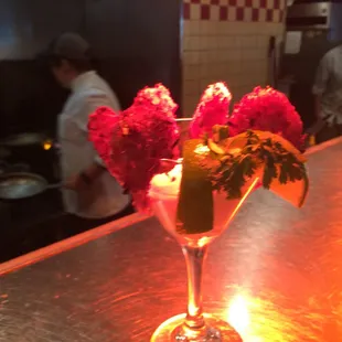 Coconut shrimp fondue.