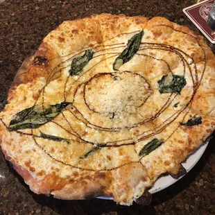 a pizza on a plate