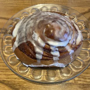 Cinnamon Roll - A rich brioche dough filled with loads of cinnamon, brushed with a light glaze and a little frosting.