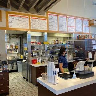 a woman working at the counter