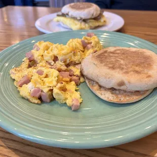 Prairie scramble and Badger breakfast sandwich