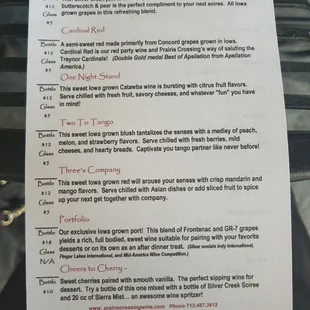 menu