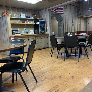 Interior - with homemade cake on the bar area.