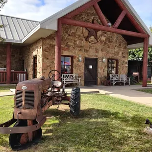 old tractor in front
