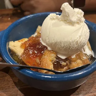 Peach Cobbler w/ Ice Cream