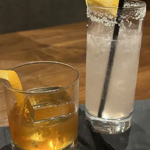Old Fashion and strawberry vodka.