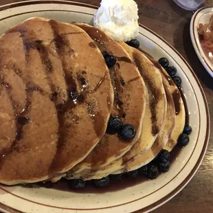 Full stack blueberry pancakes