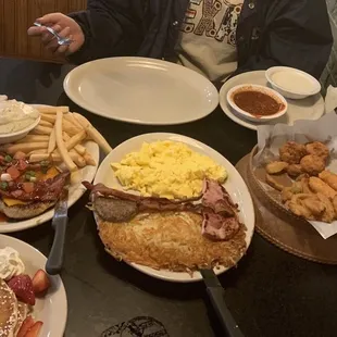 Appetizer, dinner and breakfast