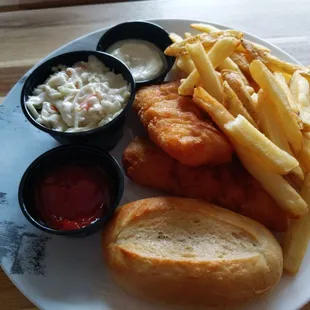 a plate of fish and fries with coleslaw and coleslaw slaw