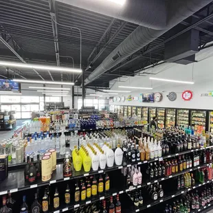 a variety of liquors in a store