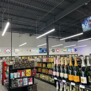 a variety of liquors in a store