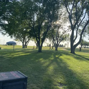 Looking up to the campsites from the water