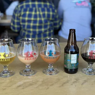 Thai lime pie, strawberry , tiny eases, and can't remember the stouts