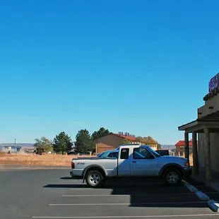 Parking lot and sign
