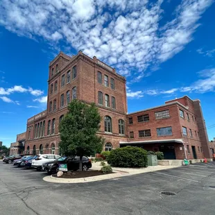 parking lot and building